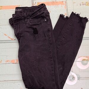 Judy Blue Distressed Skinny Raw Hem Women Jeans